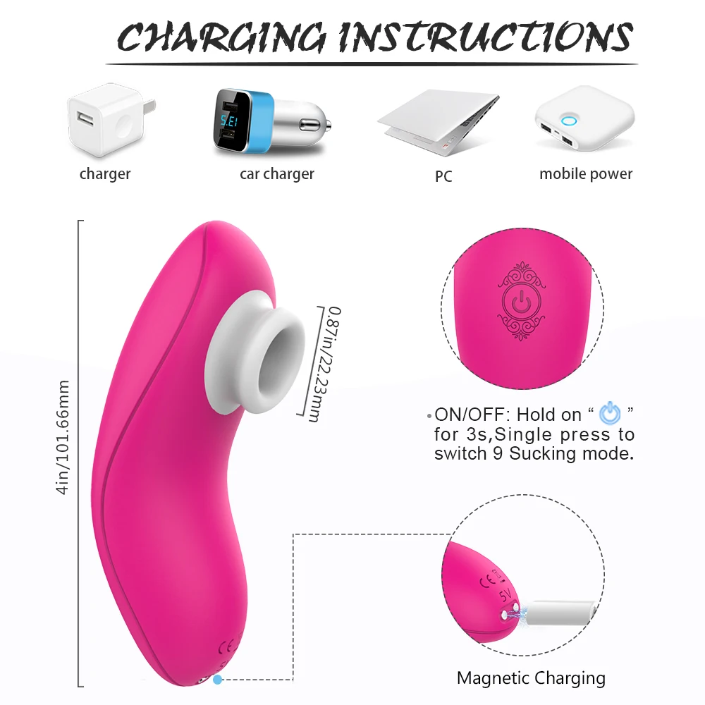S-HANDE Mini nipple clitoris Sucking vibrator for women powerful clit stimulation sucker with 9 Speeds Vibrating