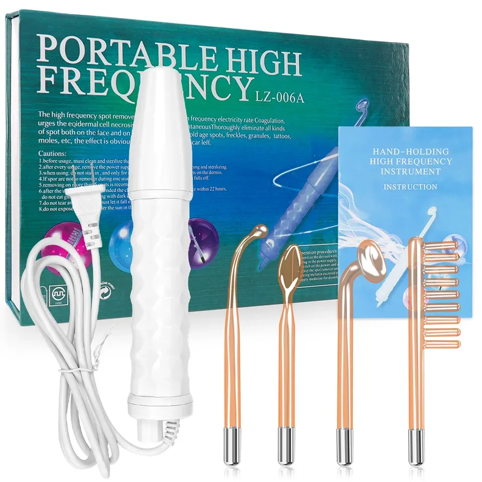 4 In 1 High Frequency Electrotherapy with Ozone Comb Photon Therapy Wand High Frequency Facial Machine