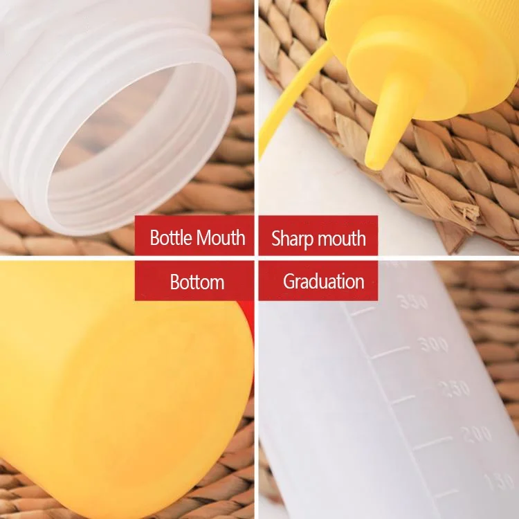 Multipurpose  Plastic Squirt Bottle Squeeze Condiment Bottle with Discrete Measurements