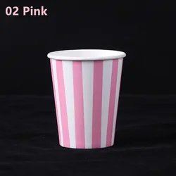 Disposable Striped Colored Paper Cup 9 oz 250ml Thickened Eco-Friendly Birthday Party Paper Cup