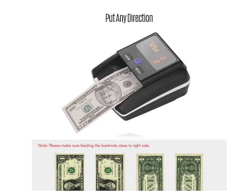 AL-130 USD EUR BRL PKR GBP CHF IQD для проверки банкнот Детектор фальшивых денег детектор