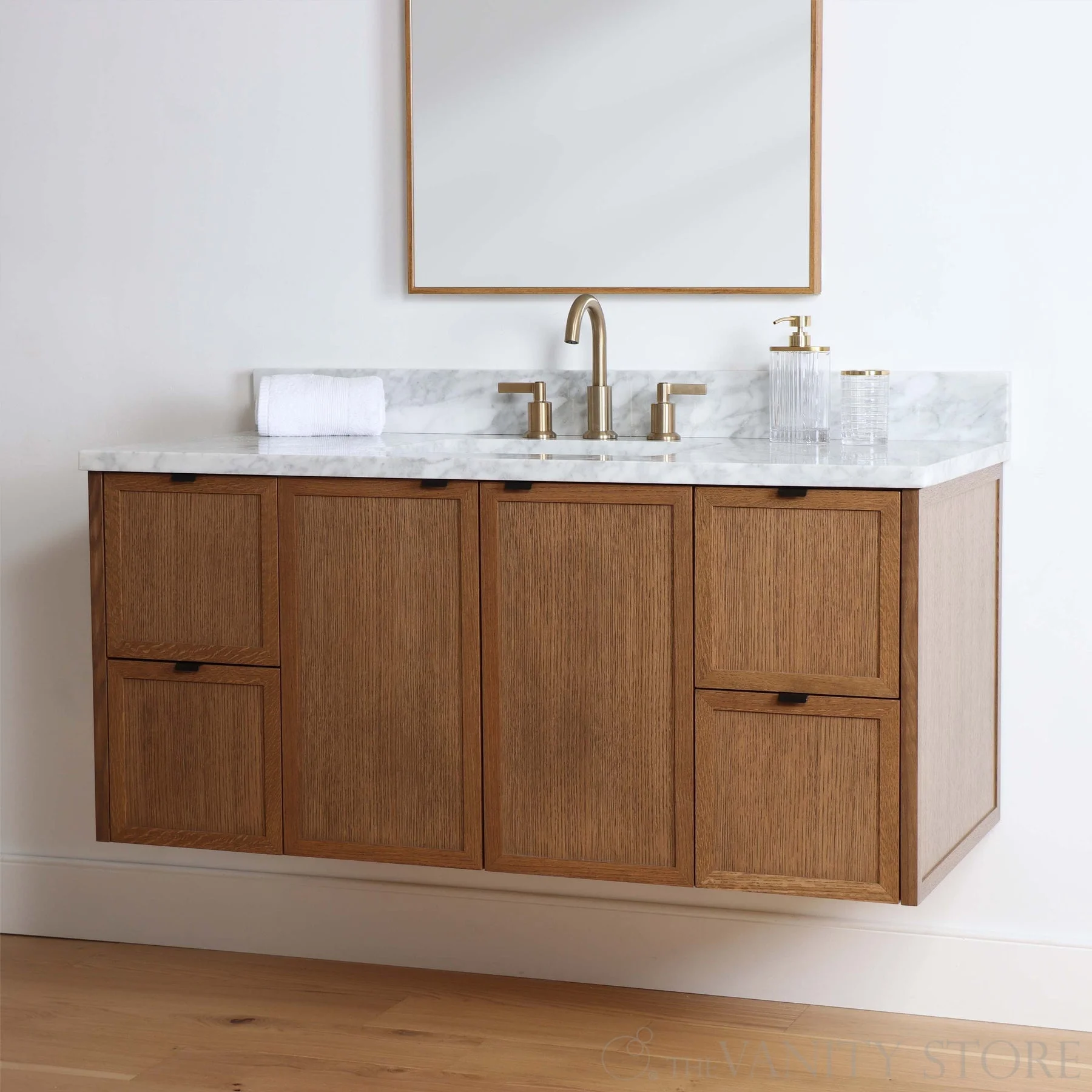 New Custom Furniture Wood Modern Vanities Simple Design Laundry Bath Basin Bathroom Vanity Cabinet