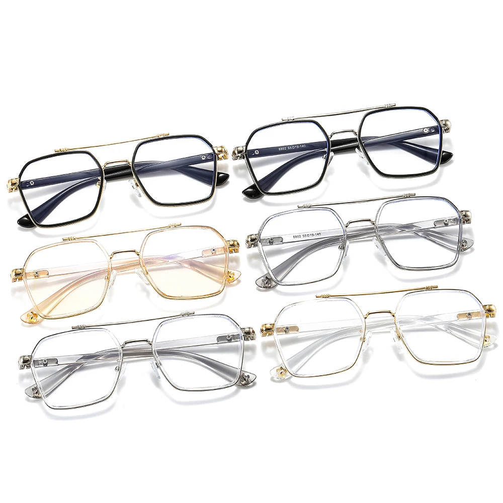 VASHAP 8802 pilot frame Blue Light Filter Blocking Glasses UV400 metal vintage women men  retro unique designer shades