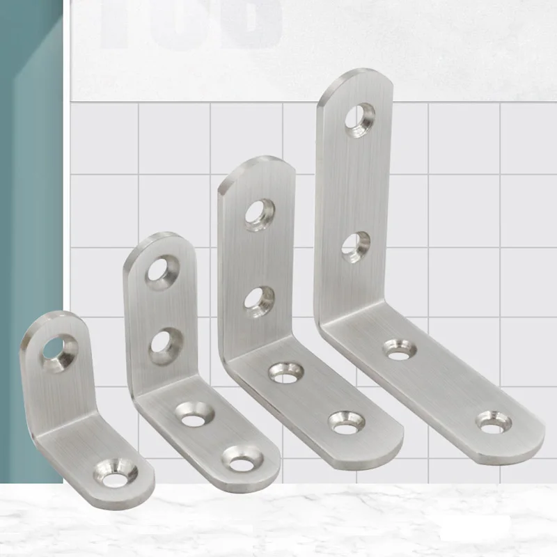 Furniture Duty Mounting Support Brackets Stainless Steel L Shaped Metal Table Frame Bracket