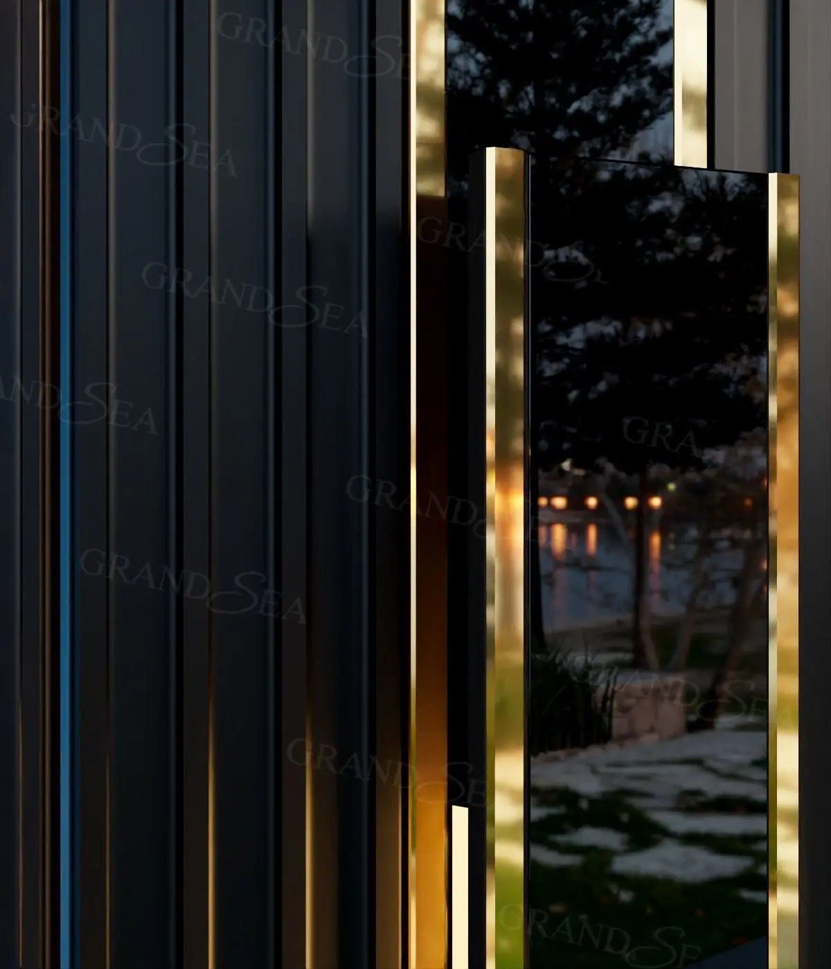Top Grade Metal Exterior Door Front Entry Door Villa Aluminum Modern Stainless Steel Front Entry Pivot Door For Houses