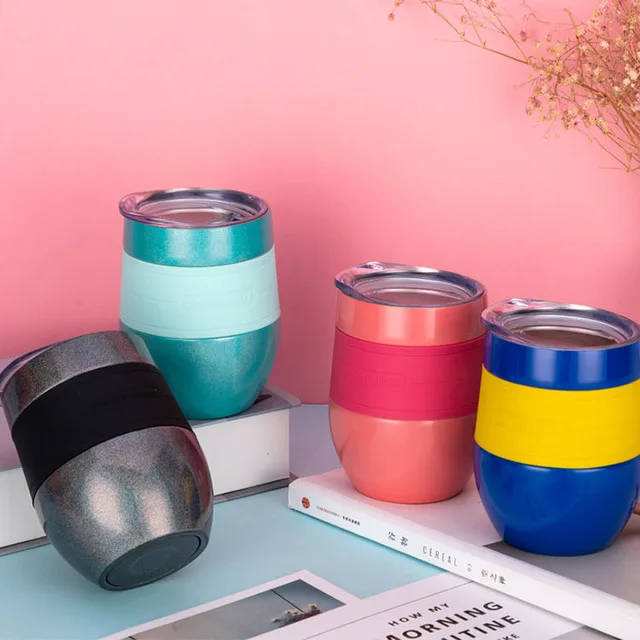 Amazon Hot Selling 9oz 12 oz 16oz Thermal Double Wall Vacuum Insulated Travel Gold Wine Tumbler Cups In Bulk for Coffee Tea