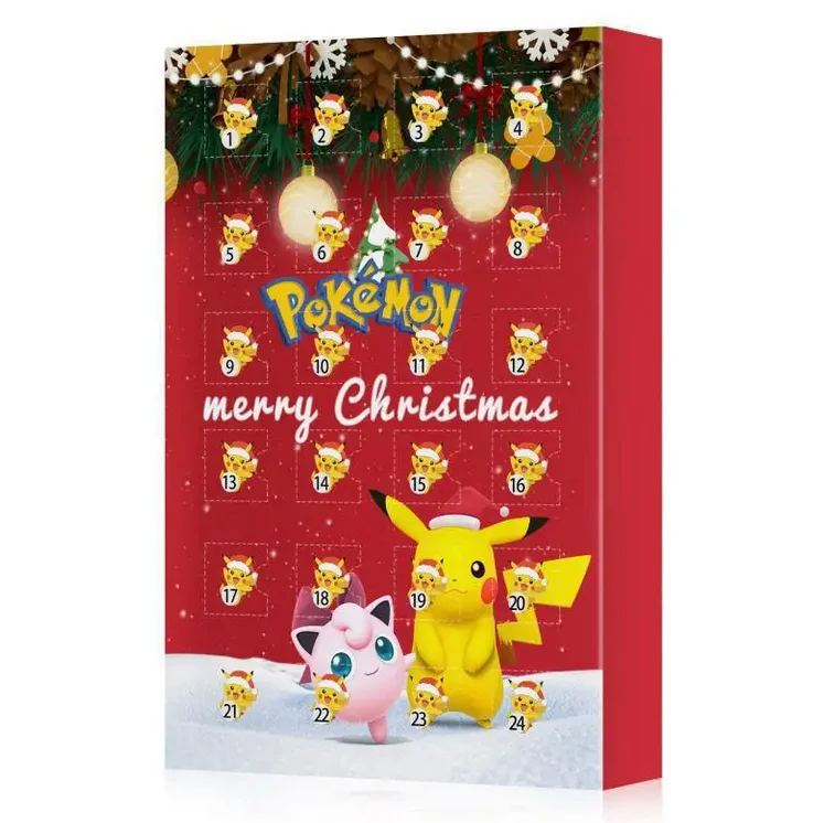 Advent Calendars 24pcs Pokemoned Christmas Blind Box Pokemoned Christmas Calendar Box Anime pikachu Mystery Boxes for Kids Child