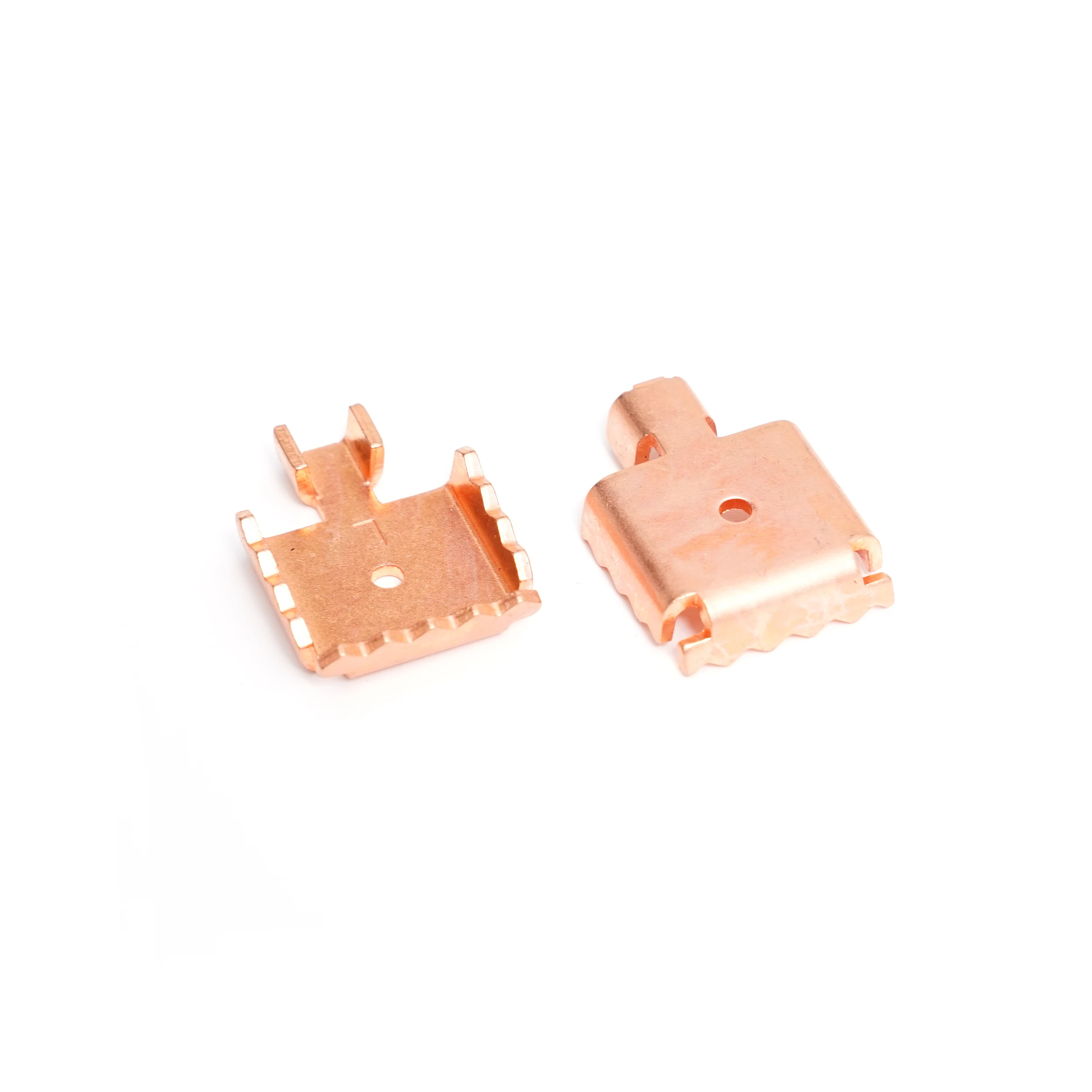 Dongguan custom copper battery contact electronic component sheet metal stamping parts oem brass copper terminal