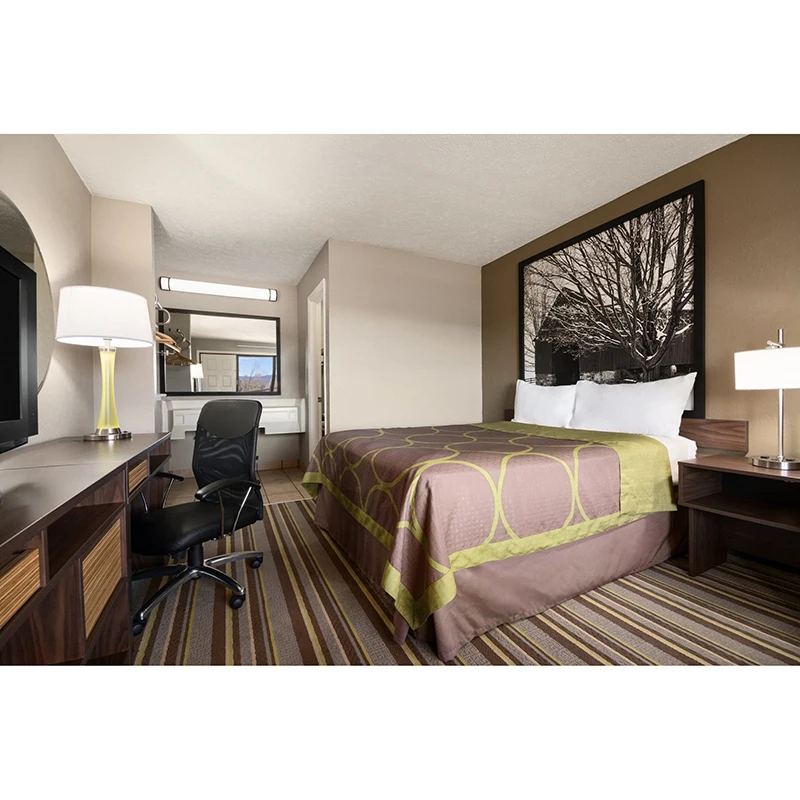 super 8 High headboard luxury hotel bed room furniture king size bedroom sets