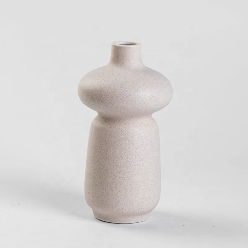 Crafts Indoor Home Decor Porcelain Matt Flower Vase Modern Contemporary Gifts , Home Decorations Handmade Carved Nordic Ceramic