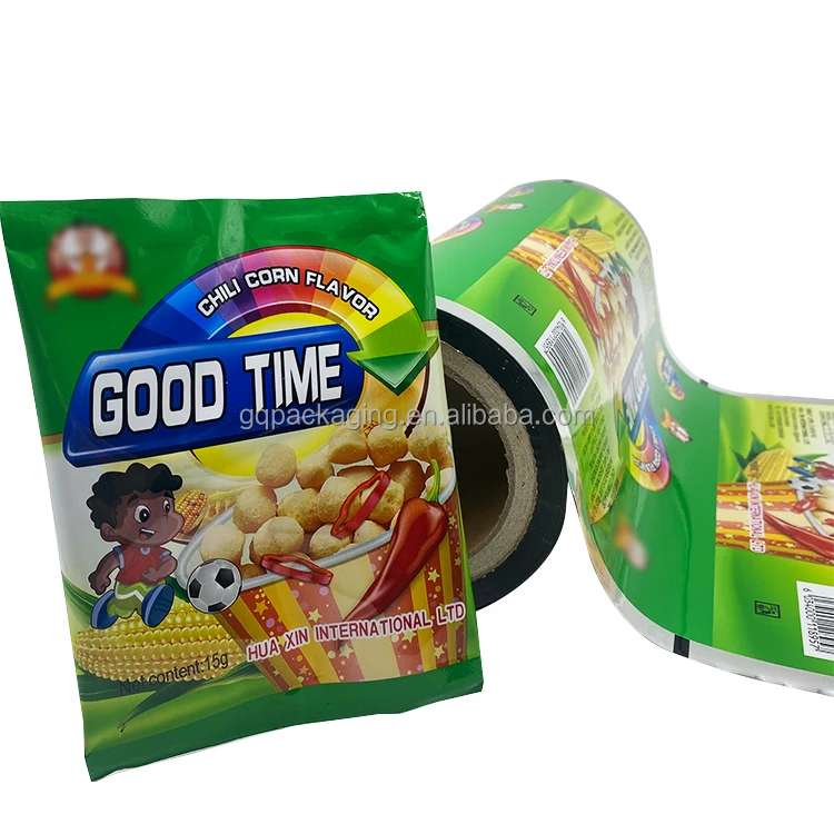 Custom Laminated Puffs Food Popcorn Potato Chips Plastic Packaging Roll Film Sauce Packaging Film in Roll