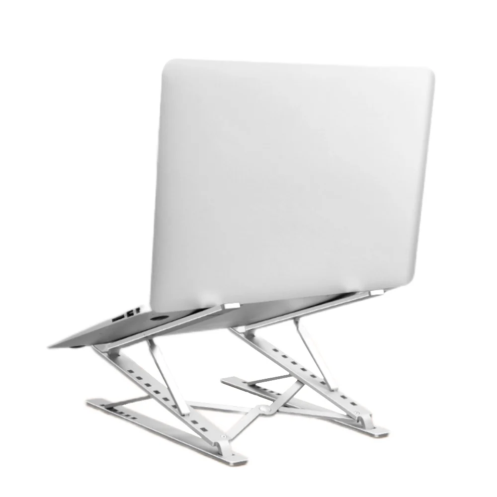 Wholesale Foldable 3 Layers Anti Slip Portable Aluminum Alloy Durable Metal Phone Holder Phone Stand for Laptop