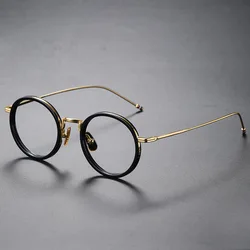 High end Round Classic Acetate Titanium Mixed Optical Frame glass 2022