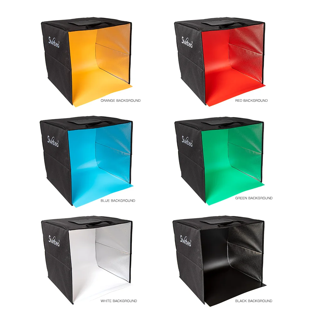 Mini Studio Light Box 15*15 Inch Dimmable Shooting Light Tent Desktop Photography Lighting Kit with 6 Colors Background