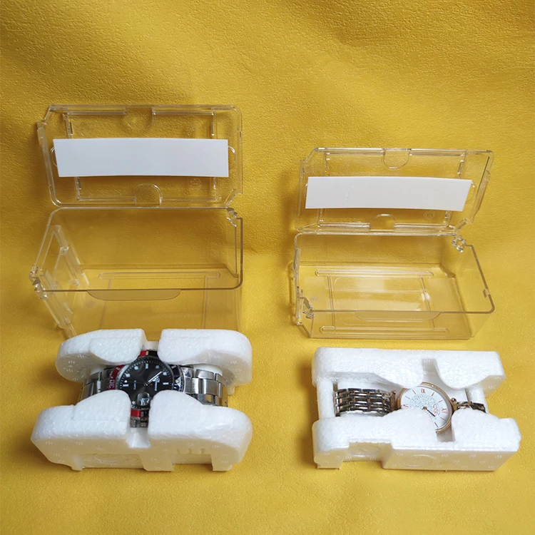 Plastic Watch Coffins with Foams Big and Small Sizes can be made with Custom Logo Sticker on the Case
