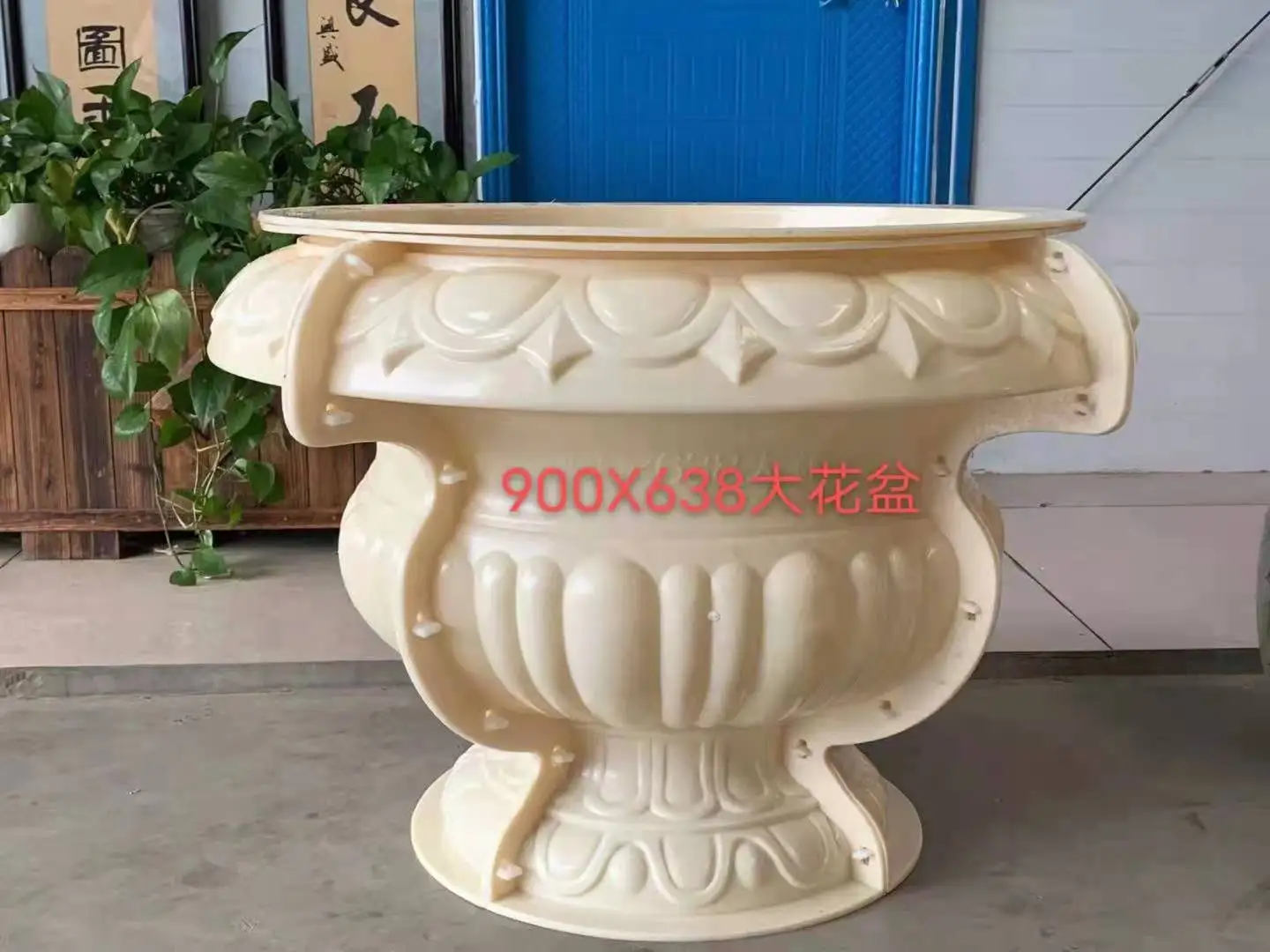 RF concrete big flower pot silicone moulds precast fibreglass planter pot moulds