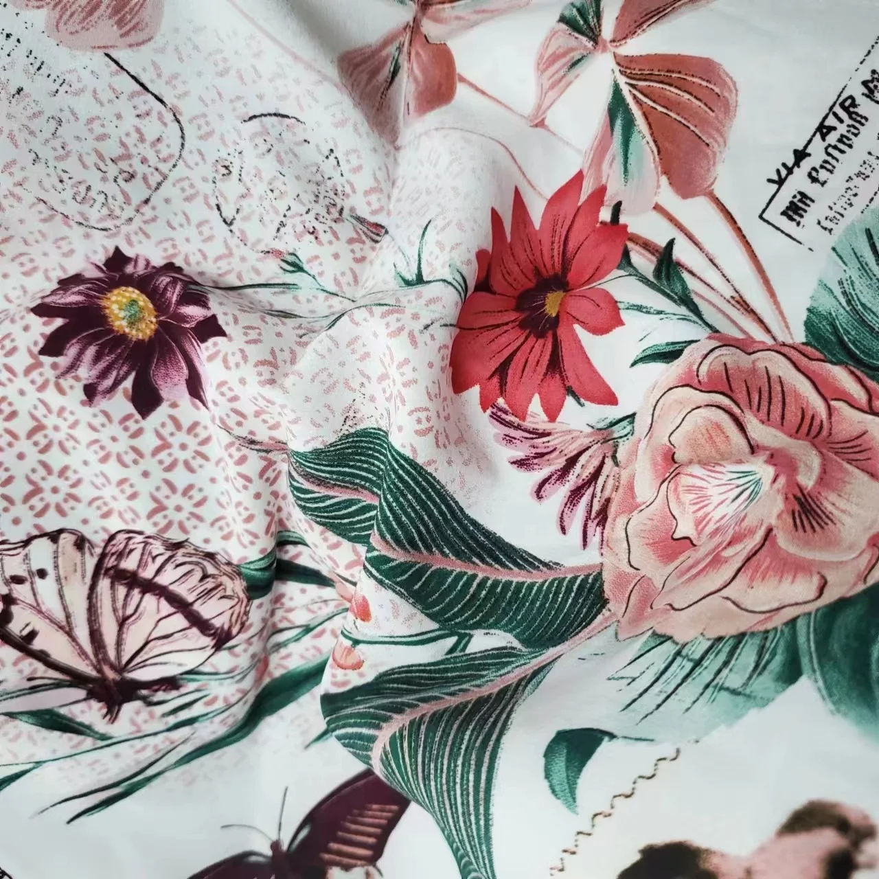 New Products Printed Bubble Chiffon Polyester Crepe Floral Fabric For Chiffon Dress With Flower Print