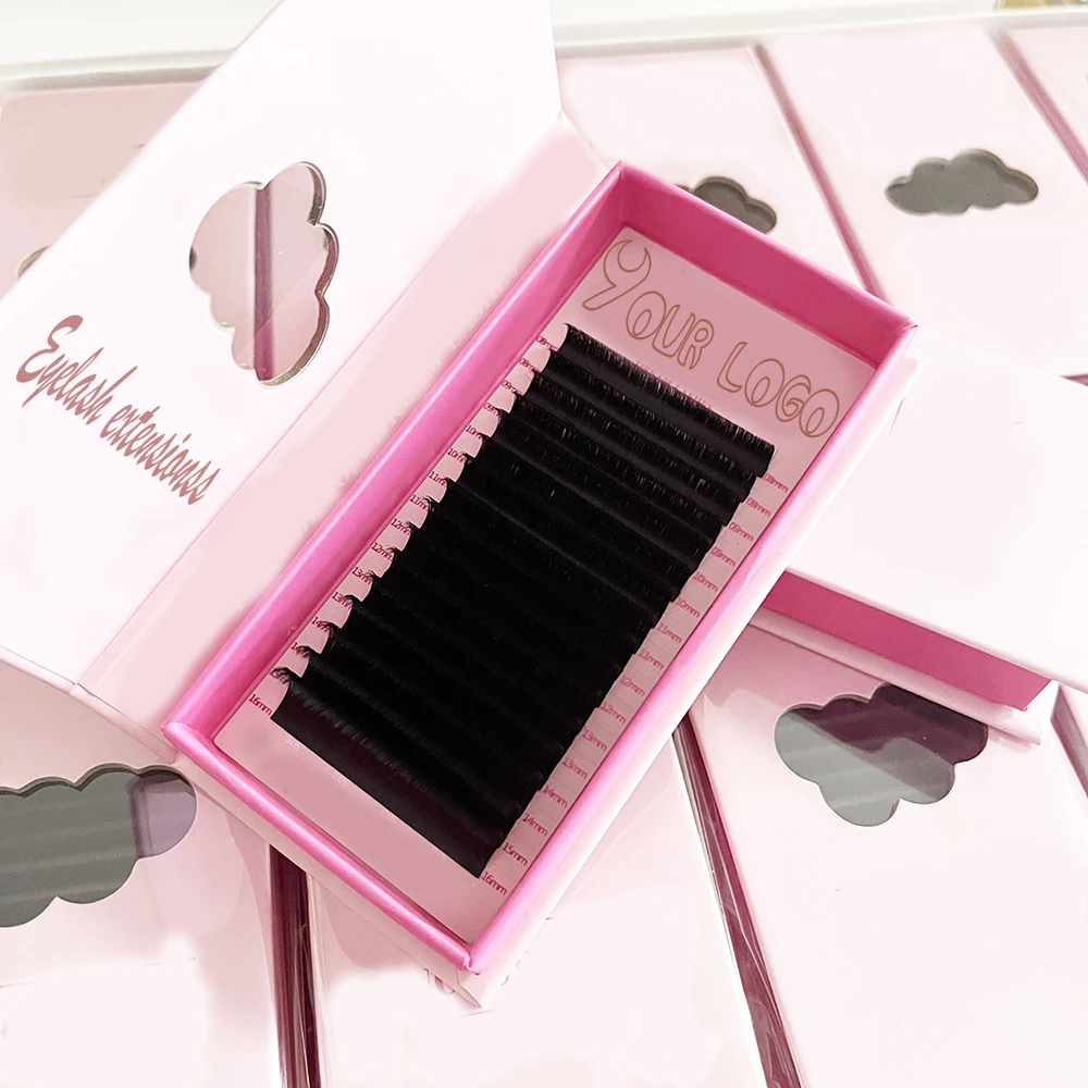 Cashmere lash extensions 0.03 0.05 0.07 dark matte lash trays private label velvet volume lashes extensions trays