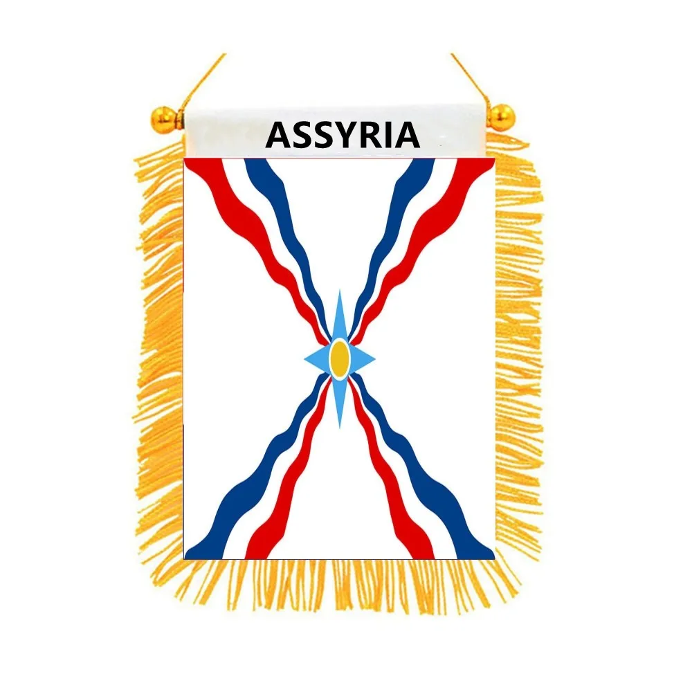 Assyria Flag Assyrian Empire Double Sided Mini Hanging Flags High Quality Polyester Printed