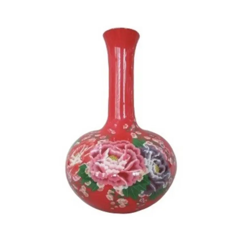 Luxury Antique European Bronze Red Colour Porcelain Home Decoration Vase