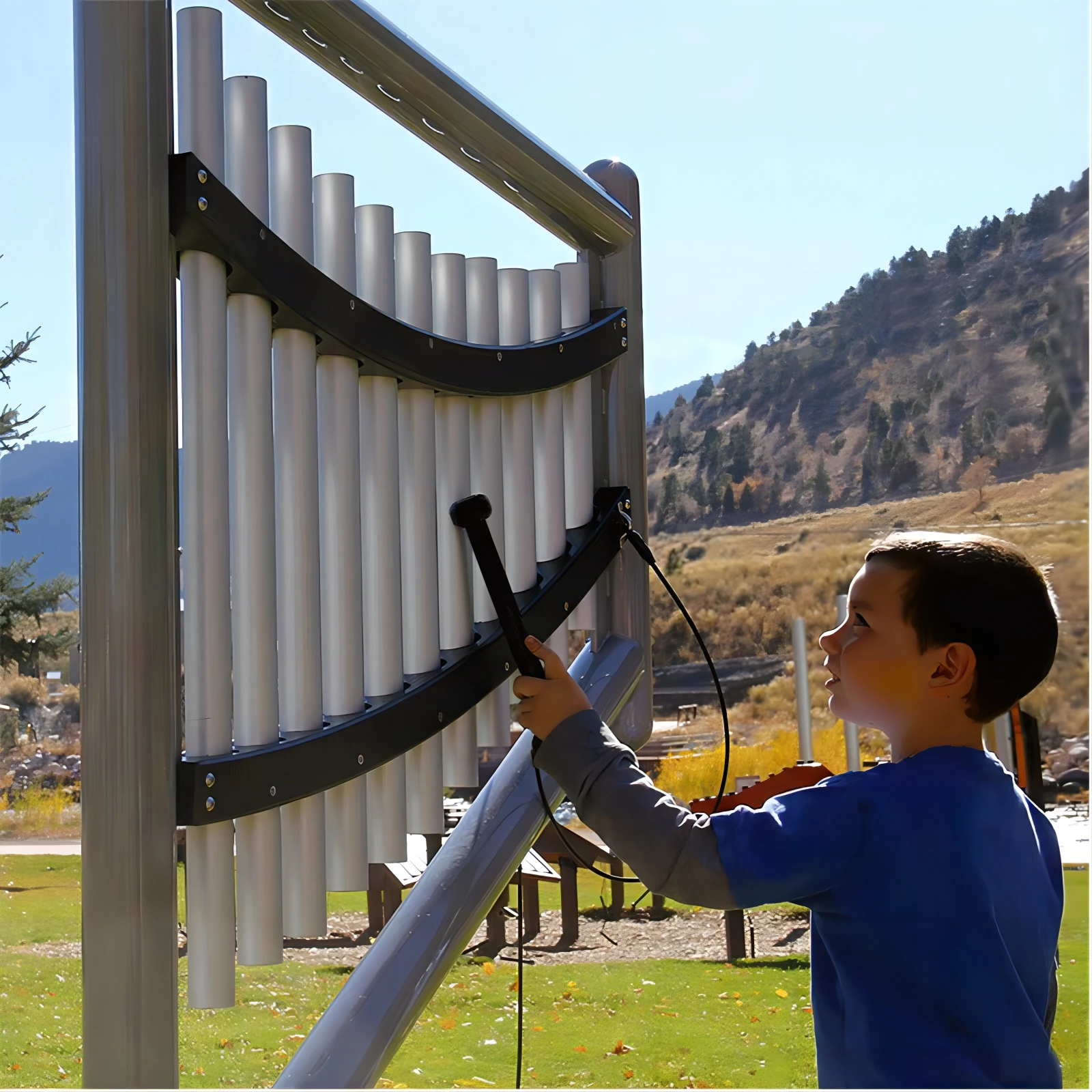 Outdoor Kids Park Playground Galvanized Steel Harp Percussion Toy Musical Instrument