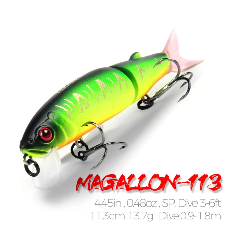 Hot Fishing Minnow Quality Professional Bait Swim Baits Jointed Lures PVC Box ABS Plastic Bearking 11.3cm 13.7g Floating 10pcs