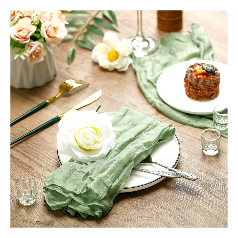 2023 Sage Green Cloth Napkins Wedding 20 inch Cloth Napkins Cheese Cloth Dinner Napkins For Wedding Banquet Hotel Party