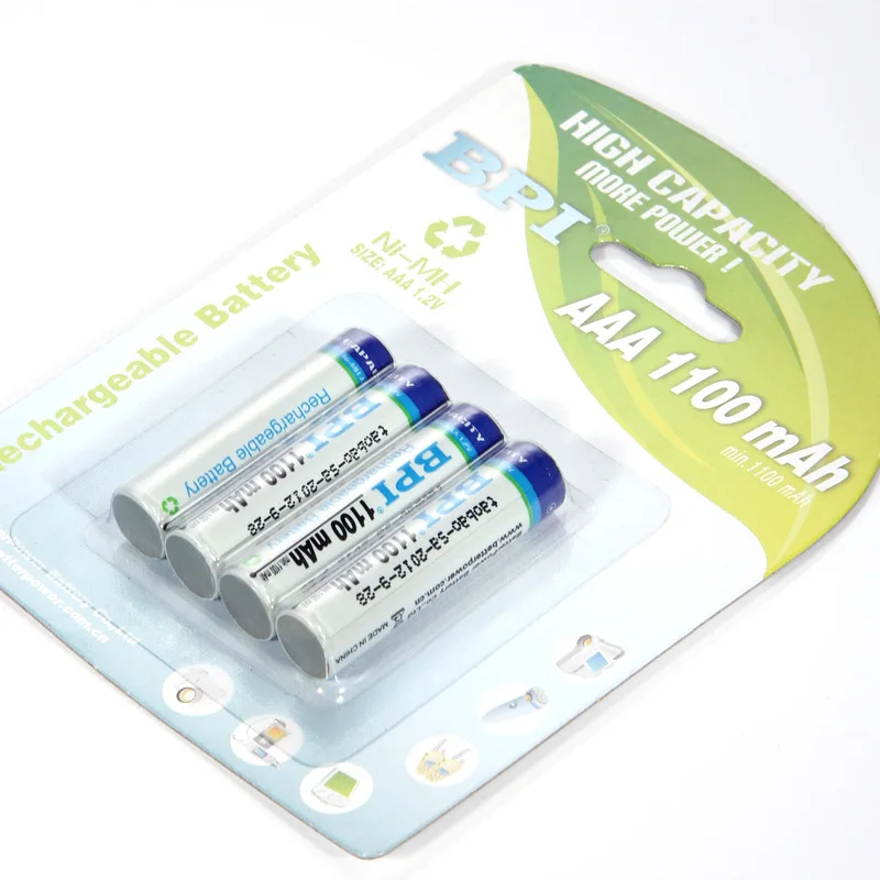 1.2V AAA 1100mAh Rechargeable Nickel-Metal Hydride Batteries For Electric Toys