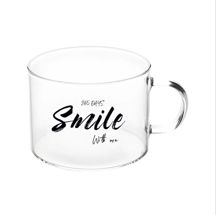  High quality hand made glass cup 500ml clear durable coffee