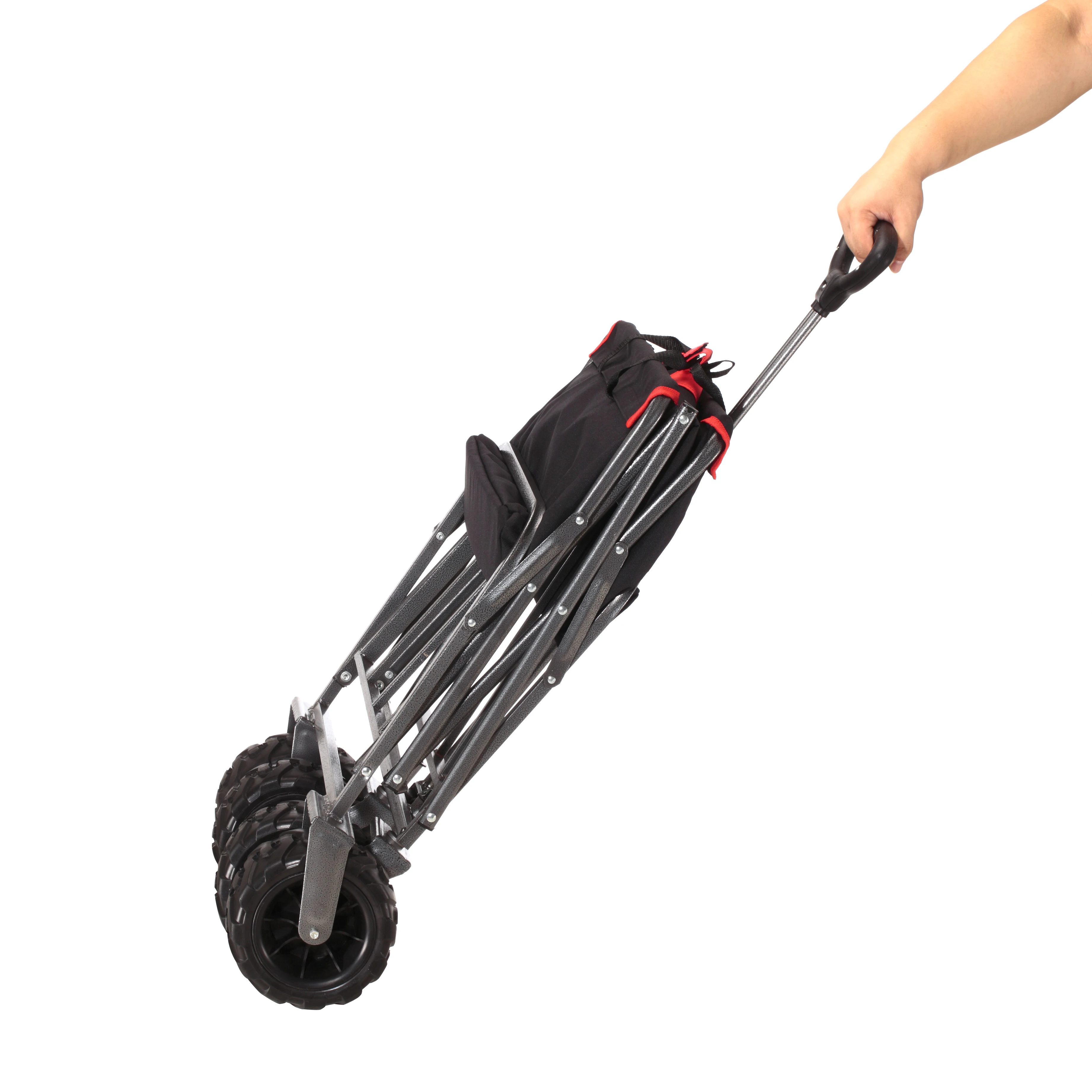 Customized Size Color Oem Cotton Canvas Wagon Outdoor Camping Beach Folding Wagon Easy To Carry Trolley Trailer