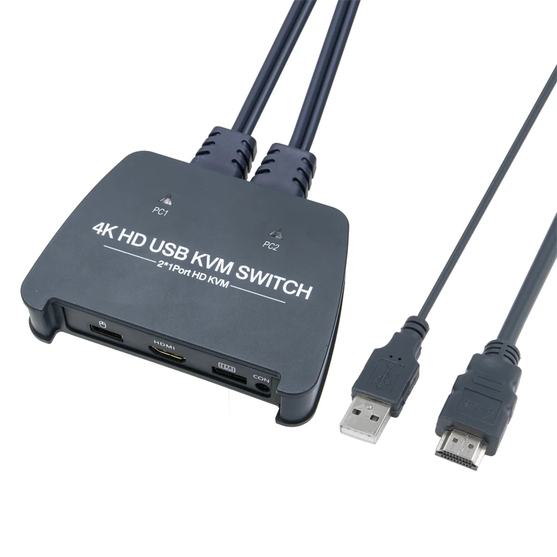 VCOM 4K HDMI KVM переключатель проводной пульт дистанционного управления клавиатура видео мышь 2Poerts устройство для