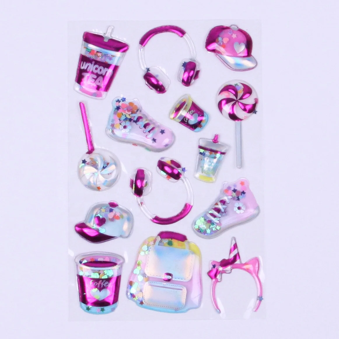 custom logo kawaii children decorative 3d pvc shake puffy sticker