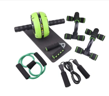 6 in 1 ab wheel roller kit Multi-Functional fitness equipment set Resistance Bands Skipping Rope Set
