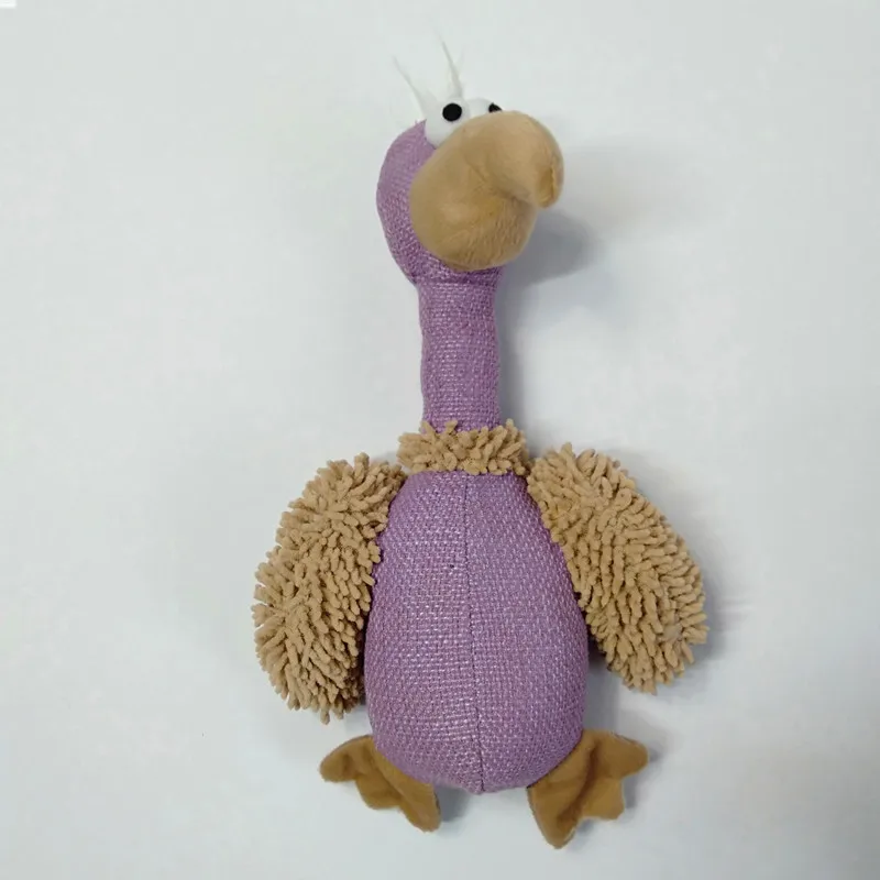 High Quality Cord Velour Plush Goose Duck  Bird Squeaky Dog Chew Toys