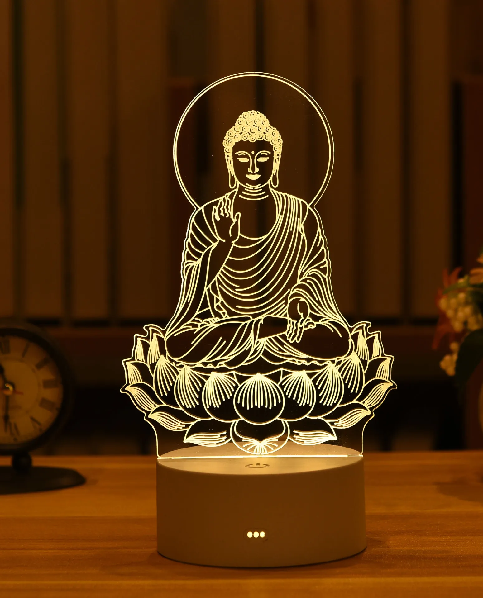 Factory direct sale Buddha 3D night light 3D optical illusion LED light commercial gift light