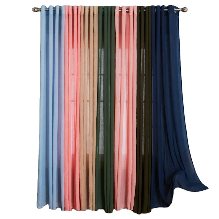 China Suppliers Sheer Transparent Window Blue Curtains For The Living Room