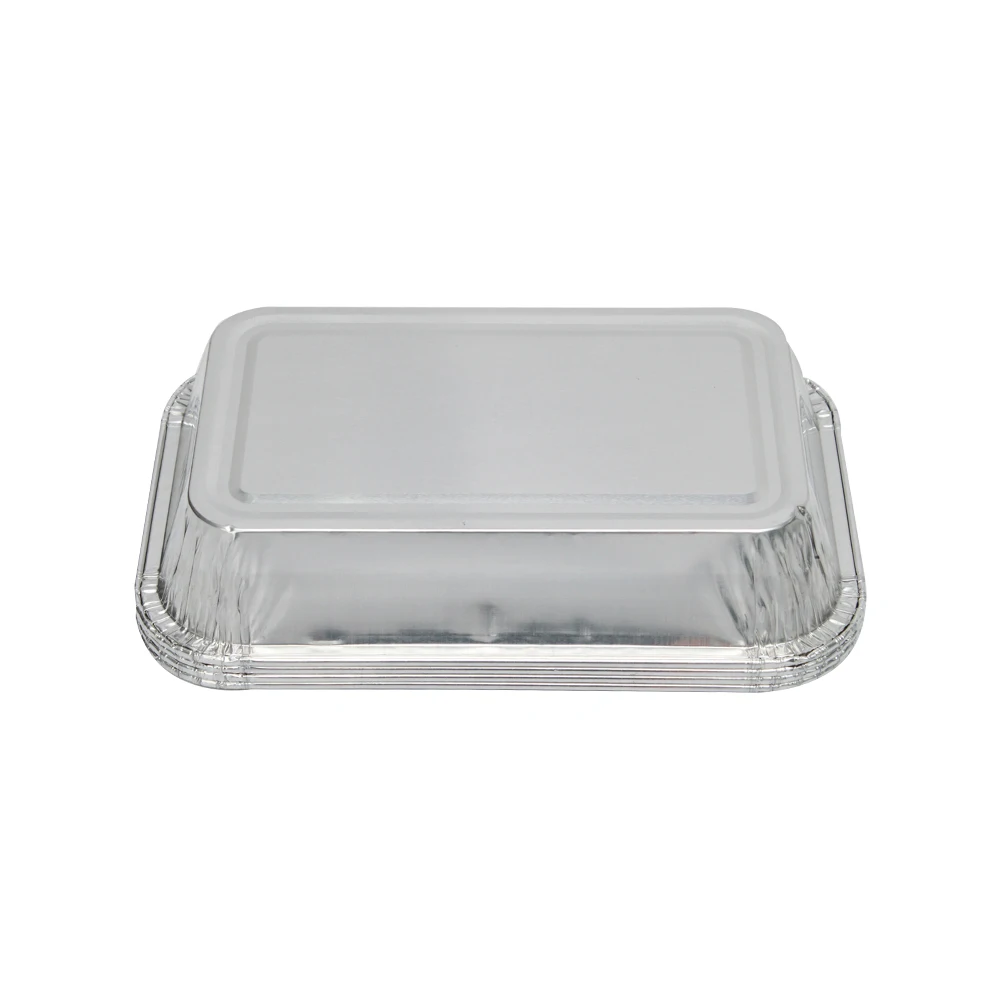 Disposable Rectangular Food Packing Aluminium Foil Container for Airline Food