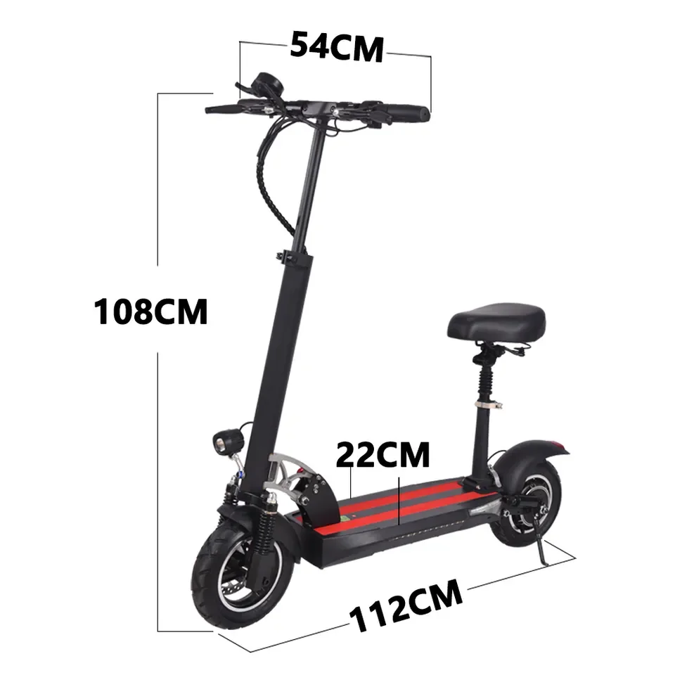 HONGDUO Electric Scooter 10 Inch Adult Foot Scooters Brushless Motor 36V/10Ah 350W