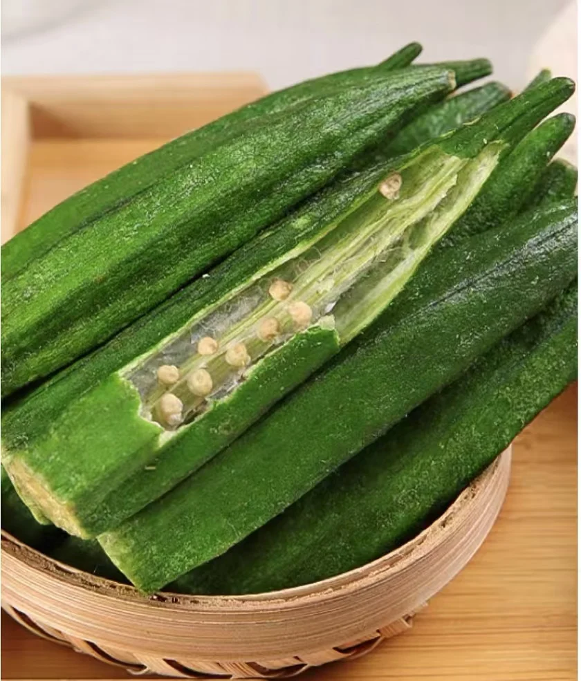 High Quality Chinese Freeze-Dried Okra Crisps Delicious Crispy Snacks Factory Direct OEM Supported Bulk Packaging