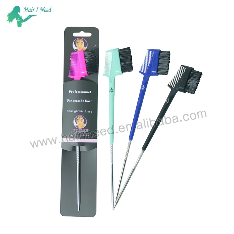 Luxury Private Label Package Styling Tool Bristle Hair Edge Control Brush Custom Logo Packaging Double Sided Edge Brush For Hair