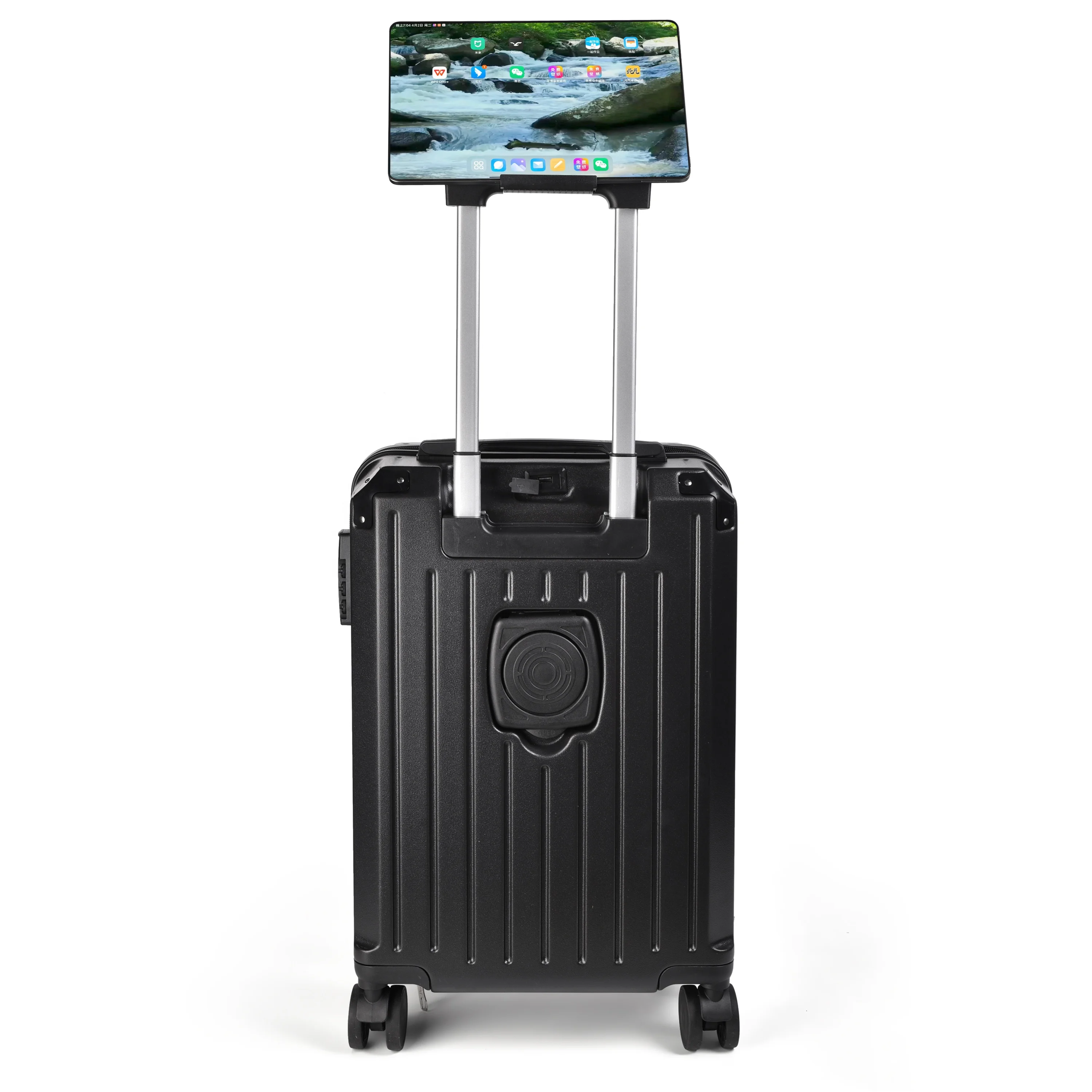 20 24 26 Carry On Bag Travel Suitcase Set charging port,Multifunctional Luggage with Cup Holder Trolley Case with mobile stand