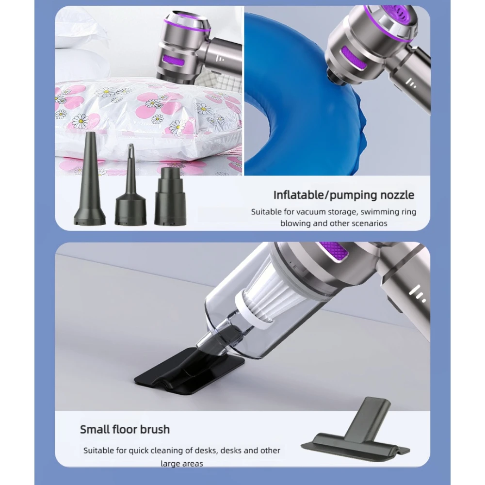 18000Pa Handheld Cordless Vacuum Cleaner With High Suction Use Vehicle Cleaner Cleaner Car Vacuum