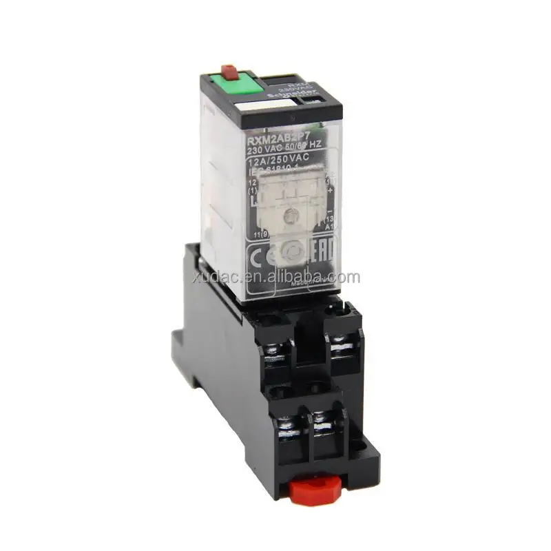 New & Original Intermediate Relay RXM2AB2P7 8 Pin 12A AC230V RXM miniature relay, 2 C/O 230 V AC 12 A, with LED