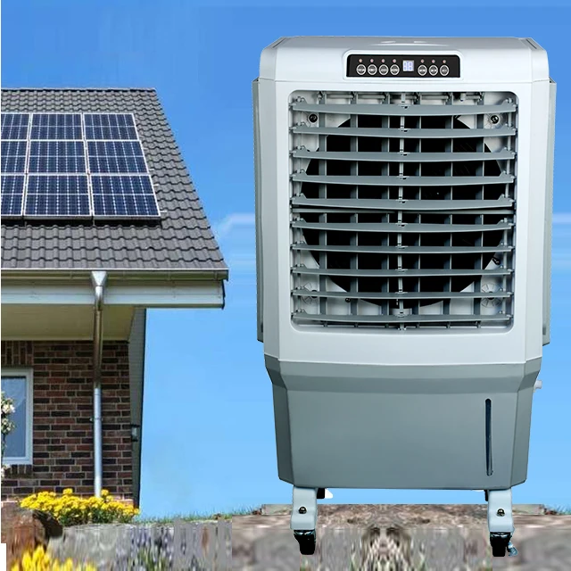 solar cooler fan 220V 12V portable mini air cooler sunar panels evaporative air climatizadores ac climatiseur portable