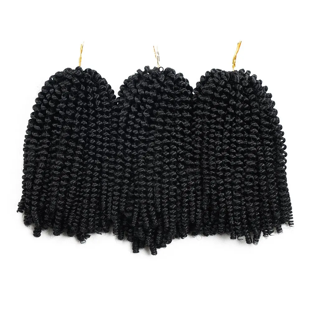 2 шт. за доллара образец пружинный твист 8 дюймов синтетические накладные косы Nubian Кения вязаные крючком 350 красные весенние волосы