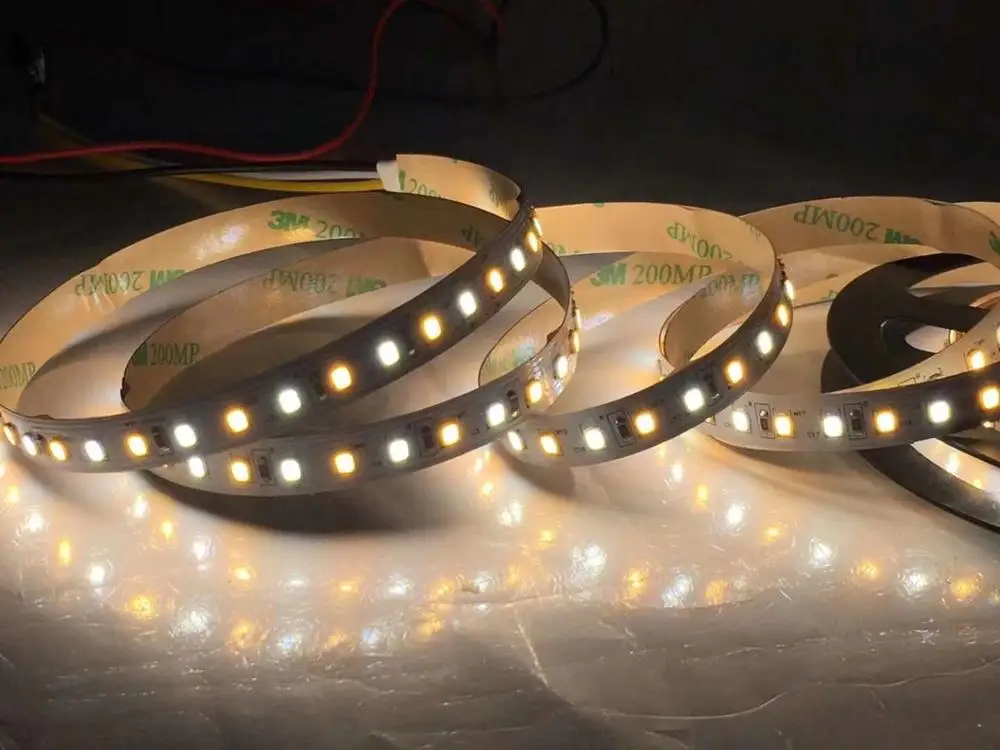 High quality 3 years warranty CE ROHS DC24V 10mm 3528 LED 120 LEDs 9.6W/M CCT dual color dimmable 3528 SMD LED strips