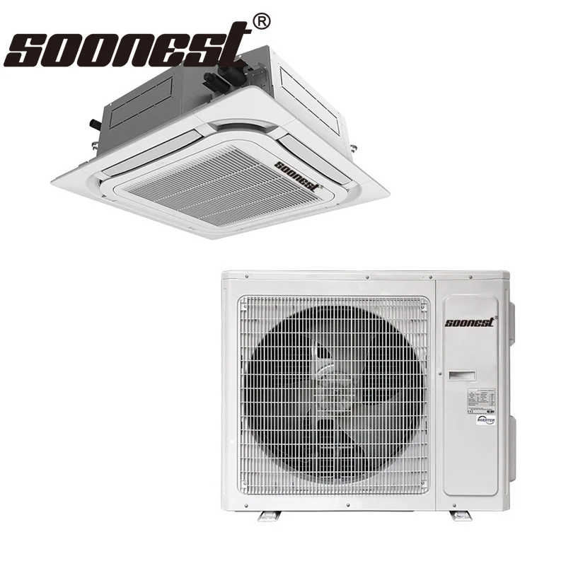 Ceiling Air Conditioner 4 Way Air Flow T3 Tropical Ambient Dc Inverter 24000 Btu 36000 Btu 48000 Btu