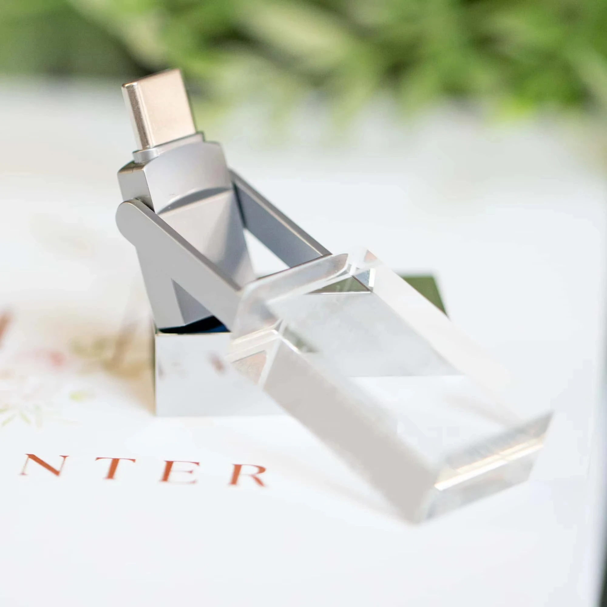 Type-C Kristall Cristal Transparent USB 3.0 Flash Stick 32G 64gb 128gb crystol type C USB C Flash Drives With Wox