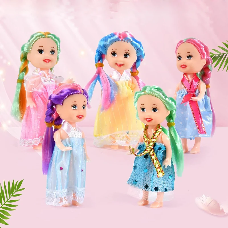 3 Inch Little Fashion Dolls Girl Princess Baby Mini Doll for Dollhouse
