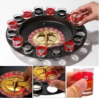 Wine Game Shot Drinking Roulette Set with Casino Spin Glass Shot Party Bar Game